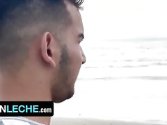 Latin Leche - Horny Stud Discovers Three Cute Latino Boys Having Outdoor Fun On Beach And Joins Them