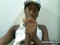 Hot Black Gay Plays with his Huge Dick
