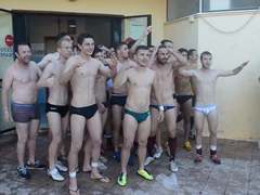 Italian football players in underwear