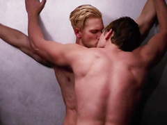 Male celebrity Adam Senn gay kissing and shirtless scenes