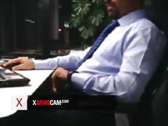 Arab executive jerking off at his desk - Arab Gay